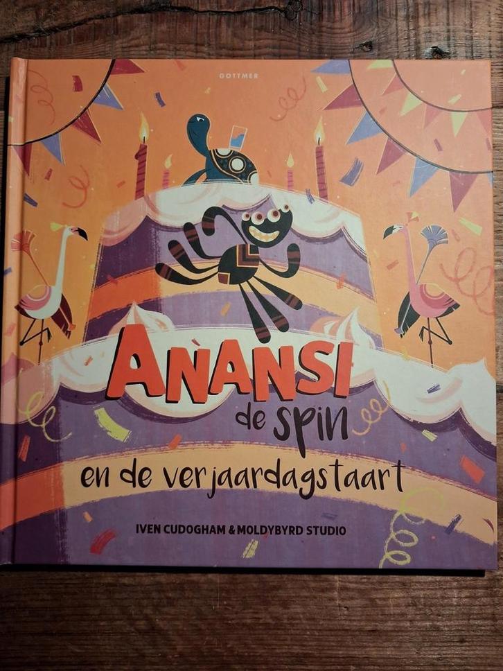 Iven Cudogham - Anansi de spin en de verjaardagstaart, Boeken, Prentenboeken en Plaatjesalbums, Zo goed als nieuw, Ophalen of Verzenden