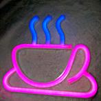 Neon Led verlichting 'coffee cup" USB of batterij, Huis en Inrichting, Lampen | Wandlampen, Ophalen of Verzenden, Nieuw