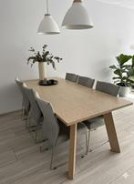 Prachtige Massief Eiken Eettafel met 6 Stoelen, Huis en Inrichting, Ophalen, Gebruikt, Modern, strak, scandinavian, Eikenhout