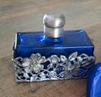 Art Nouveau Parfumflesje Kobaltblauw, Antiek en Kunst, Ophalen of Verzenden