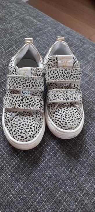 JOCHIE & FREAKS  MEISJES SCHOENEN LUIPAARD PRINT MT 30 LEER, Kinderen en Baby's, Babykleding | Schoentjes en Sokjes, Zo goed als nieuw