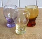 Likeurglaasjes gekleurd glas jeneverglaasjes shotglaasjes 3x, Glas of Glazen, Gebruikt, Ophalen of Verzenden, Glas