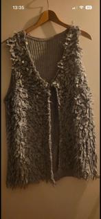 Grijs fluffy vest gilet 48 xxxl mouwloos bodywarmer, Kleding | Dames, Grote Maten, Verzenden, Zo goed als nieuw, Grijs, Trui of Vest