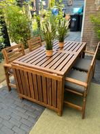 Ikea Houten Tuinset met uitklapbare Tafel, Tuin en Terras, Tuinsets en Loungesets, Ophalen, 4 zitplaatsen, Zo goed als nieuw, Hout