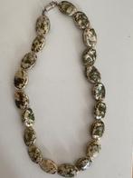 Zomerse Vintage Ketting met echte abalone schelpen zgan!, Ophalen of Verzenden, Zo goed als nieuw, Steen of Mineraal, Met hanger