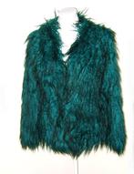 nep bont jas turquoise gothic cyber rave punk rock emo alto, Verzenden, Cyber gothic nep bont, Zwart, Nieuw