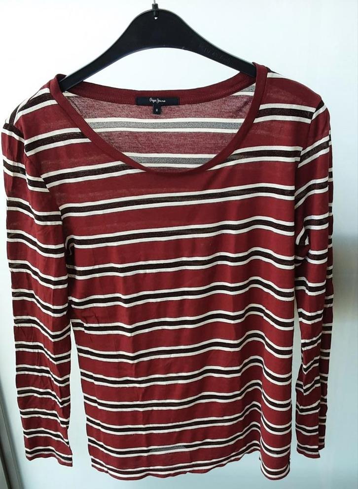 Shirt Pepe Jeans, Kleding | Dames, T-shirts, Gedragen, Maat 38/40 (M), Bruin, Lange mouw, Ophalen of Verzenden