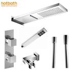 Hotbath Bloke inbouw thermostaat doucheset met 3-weg chroom, Ophalen of Verzenden, Nieuw, Douche
