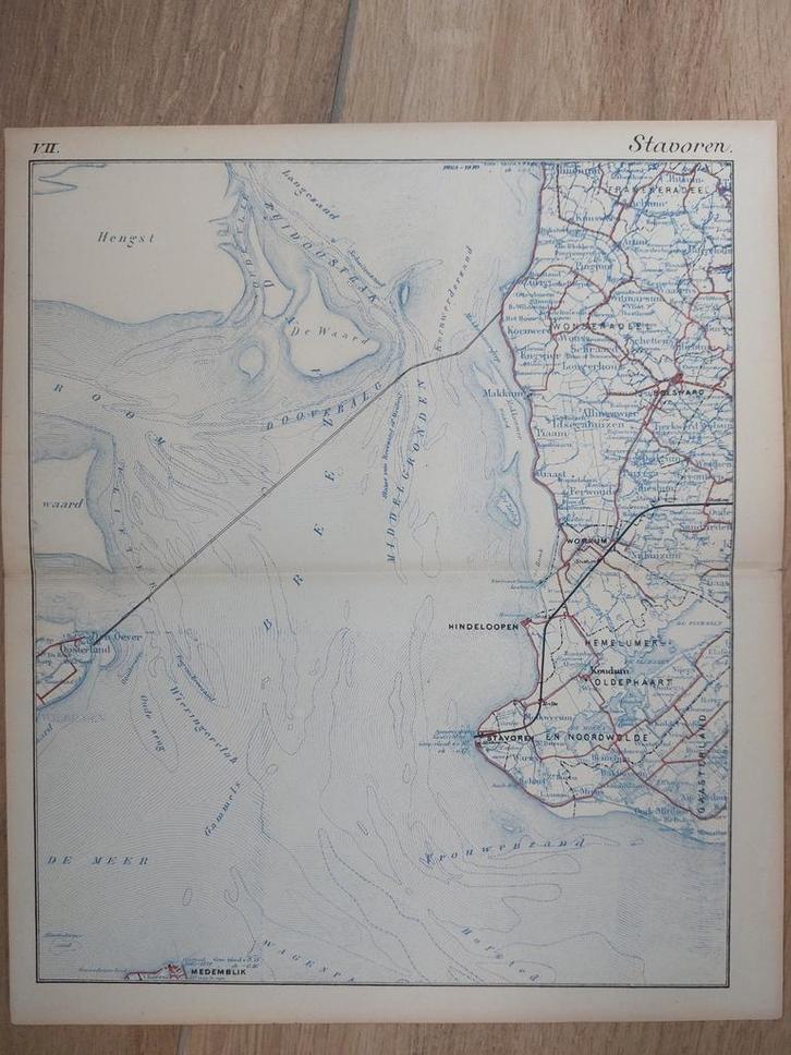 07 / Stavoren / Bolsward / Workum / Hindelopen/ Litho 1885, Antiek en Kunst, Kunst | Litho's en Zeefdrukken, Ophalen of Verzenden