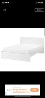 Malm bed 140cm incl bijna nieuw matras, Wit, Tweepersoons, Zo goed als nieuw, 200 cm