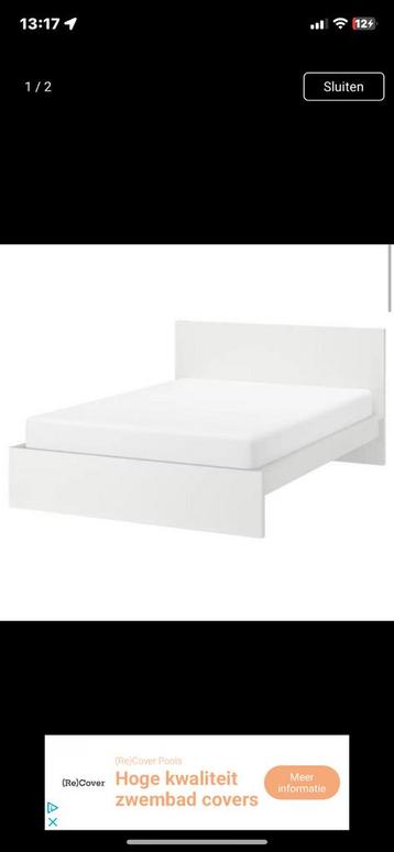 Malm bed 140cm incl bijna nieuw matras 