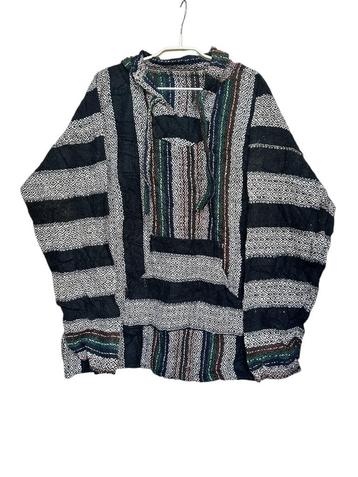 Vintage Baja Hoodie Maat XXL Zwart Wit Multikleur Aztec beschikbaar voor biedingen
