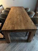 Robuuste tafel van gerecycled teakhout 280 x100 cm blad 5 cm, Teakhout, 200 cm of meer, Ophalen of Verzenden, Zo goed als nieuw