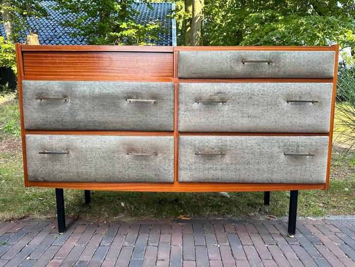 Frans Spiegel Dressoir - Vintage Design, Huis en Inrichting, Kasten | Dressoirs, Gebruikt, 150 tot 200 cm, 25 tot 50 cm, Met lade(s)