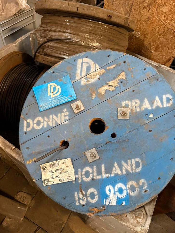 Volle haspel VMvL H05V2V2-F 5G1 mm² kabel – 500 meter, Doe-het-zelf en Verbouw, Elektra en Kabels, Nieuw, Kabel of Snoer, Ophalen