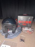 Boxer helm v8 met dark smoke vizier en extra zwarte oortjes, Fietsen en Brommers, Brommerhelmen, Ophalen of Verzenden, Zo goed als nieuw