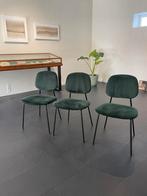 3x PIE STOEL VELVET DYYK GROEN, Ophalen, Strak, Overige kleuren, Drie