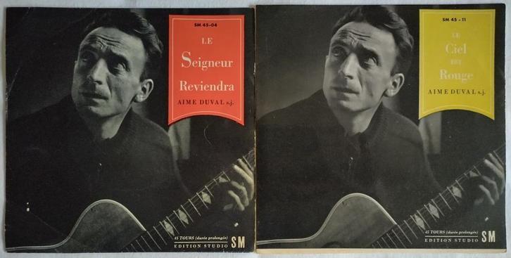 2x EP Aimé Duval - Seigneur Reviendra en Le Ciel Est Rouge, Cd's en Dvd's, Vinyl Singles, Gebruikt, EP, Pop, 7 inch, Ophalen of Verzenden