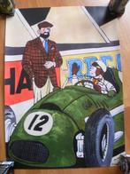 KUIFJE FINE ART PRINT"KUIFJE IN SPORTAUTO"UIT 2020, Eén stripboek, Ophalen of Verzenden, Zo goed als nieuw, Hergé