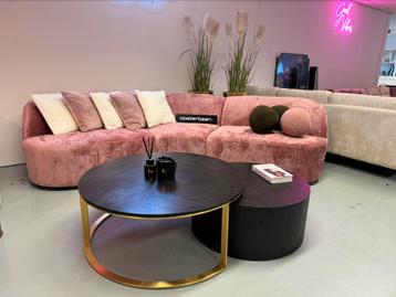 ACTIE Luxe Velvet Loungebank Ovale Pink 320cm NIEUW - Roze 