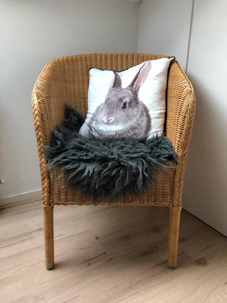 Vintage - Rotan/rieten kuipstoel, Huis en Inrichting, Stoelen, Gebruikt, Eén, Riet of Rotan, Ophalen of Verzenden