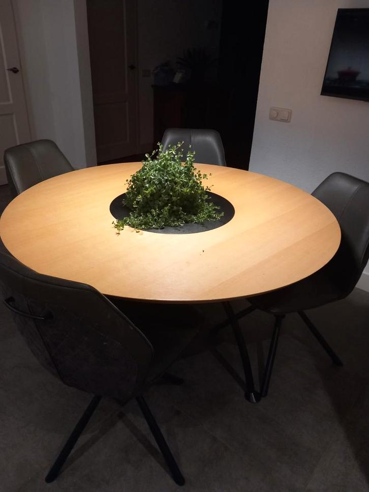 Ronde gefineerde tafel met draaiplateau, Antiek en Kunst, Antiek | Meubels | Tafels, Ophalen
