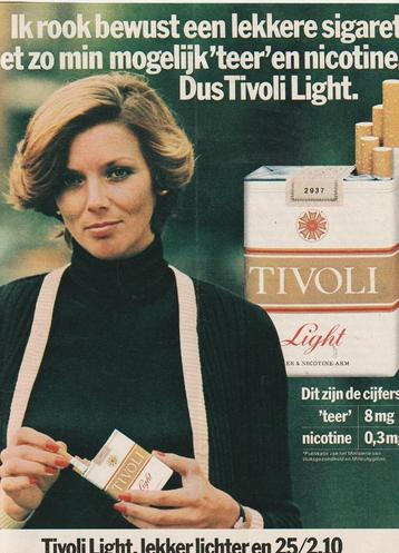 Retro reclame 1976 Tivoli sigaretten want ik rook bewust beschikbaar voor biedingen