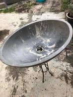 Natuur Stenen wasbak , los, Ophalen of Verzenden, Gebruikt, Ovaal, Metaal