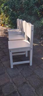 Vier witte houten kinderstoelen, Ophalen, Kindermeubels, Gebruikt, Wit