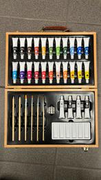 NIEUW: Acryl verf set 34-delig - in Beukenhouten koffer, Ophalen, Nieuw, Overige typen