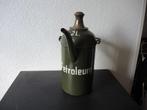 Petroleum kan groen emaille met koperen hals, Antiek en Kunst, Antiek | Emaille, Ophalen