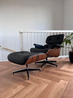Replica Eames Lounge Chair met Ottoman, Huis en Inrichting, Fauteuils, Ophalen, Zo goed als nieuw, Leer