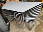 Set van 12 Kantine tafels, Trapezium tafels, knutsel tafels, Huis en Inrichting, 200 cm of meer, Zo goed als nieuw, Rechthoekig