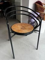 Vintage retro stoel rotan (zitting renovatie nodig), Huis en Inrichting, Ophalen, Gebruikt, Zwart, Riet of Rotan