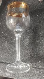 Kristallen Wijnglazen met Gouden Rand - Set van 6, Antiek en Kunst, Ophalen of Verzenden