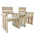 Tuinbank houten loveseat met tafeltje, Ophalen, Venlo, Nieuw, Info@habatrading.com