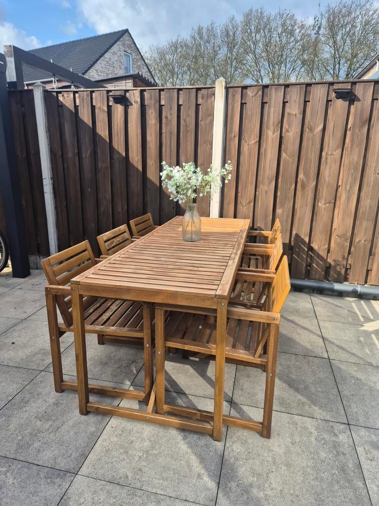 IKEA Nammaro tuinset COMPLEET, Ophalen, Gebruikt, Hardhout, Eettafel