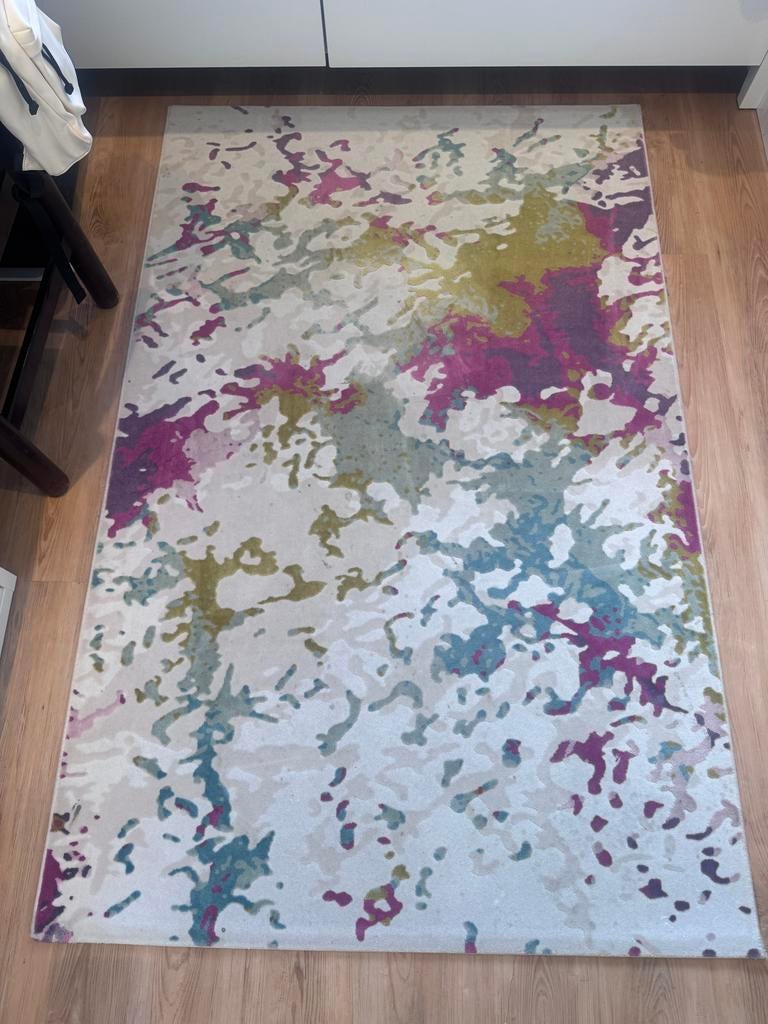 Vrolijk vloerkleed 120x180 cm - Ideaal voor kinderkamer!, Gebruikt, 100 tot 150 cm, Wit, Ophalen of Verzenden