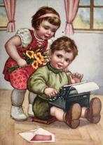 Verjaardags brief typen, Verzamelen, Verzenden, 1920 tot 1940, Gelopen, Kinderen