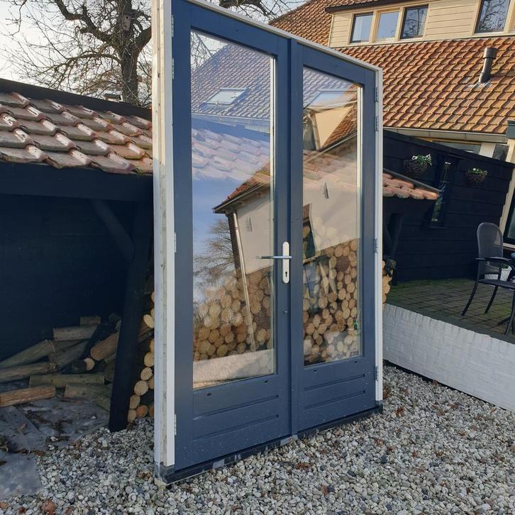 Hardhouten tuindeuren/ dubbele/ openslaande deuren/ pui, Doe-het-zelf en Verbouw, Kozijnen en Schuifpuien, Ophalen
