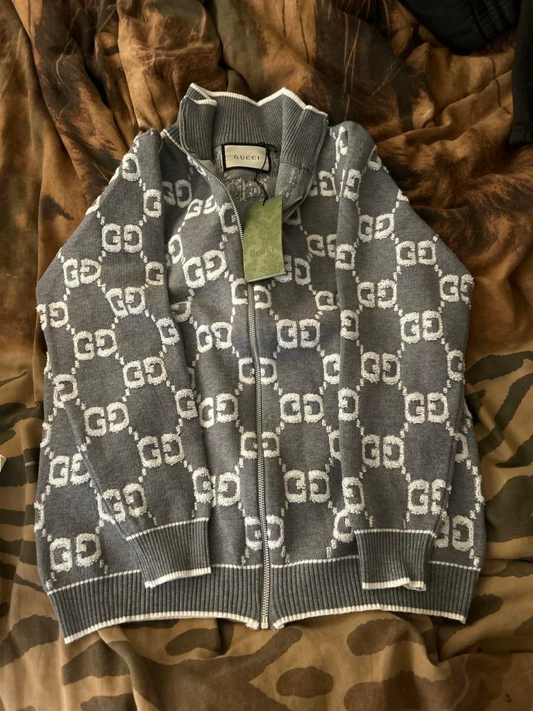 Gucci vest met rits, Kleding | Heren, Truien en Vesten, Verzenden, Zo goed als nieuw, Overige maten, Grijs