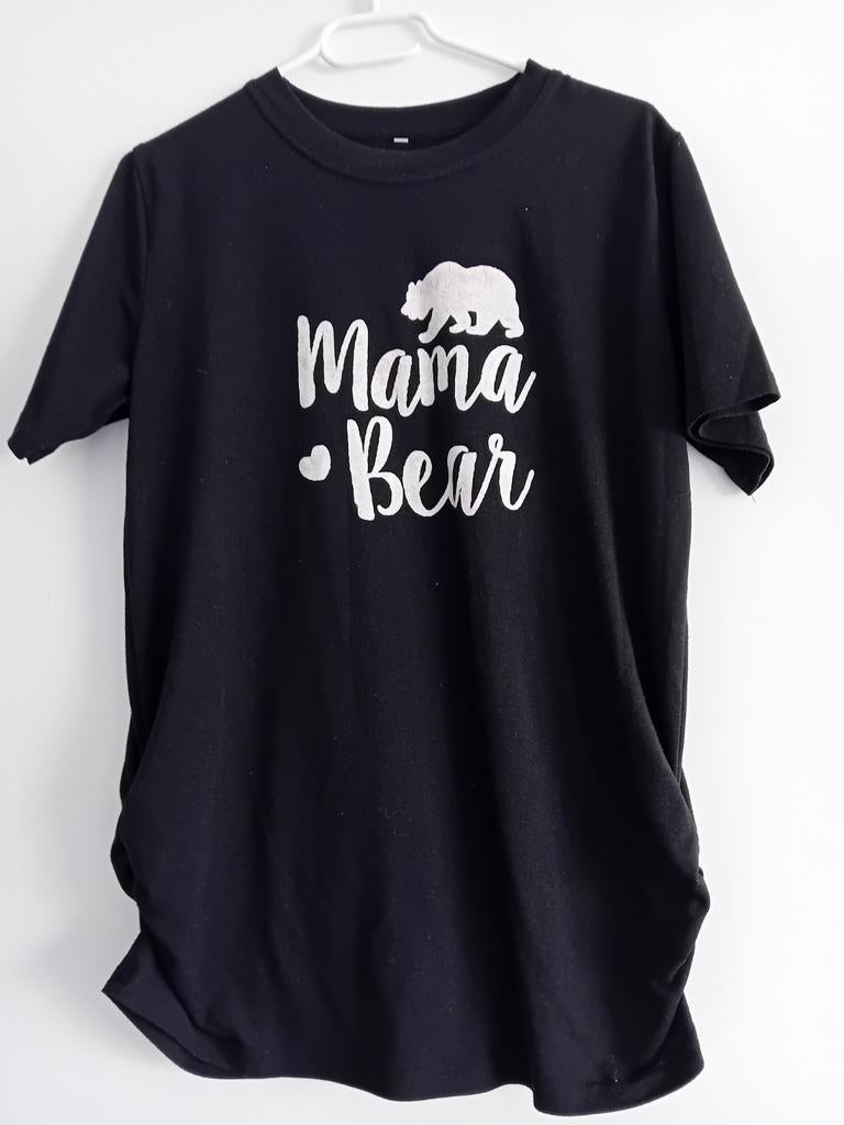 Zwangerschapsshirt 'Mama Bear' - Maat M, Kleding | Dames, Positiekleding, Maat 38/40 (M), Zwart, Gedragen, Shirt of Top