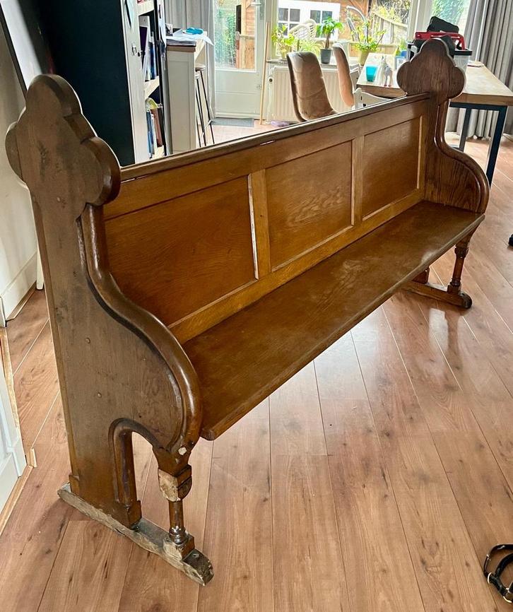 Mooie houten kerkbank, Antiek en Kunst, Antiek | Meubels | Stoelen en Banken, Ophalen of Verzenden