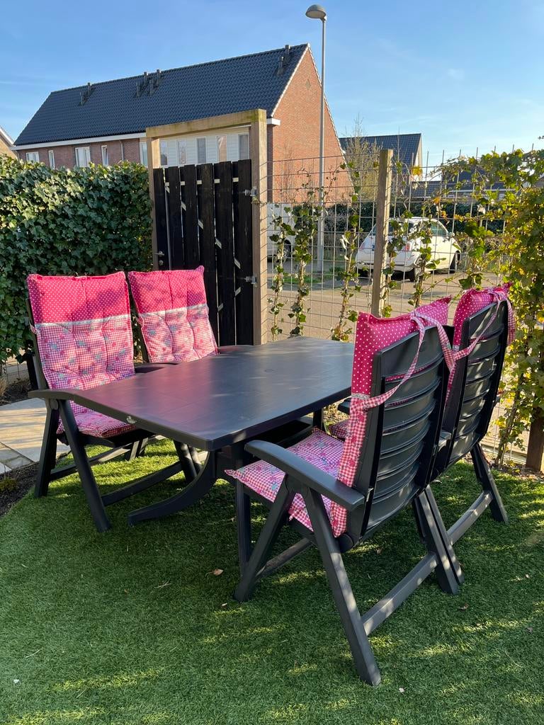 4-persoons Hartman tuinset incl. Cinderella kussens, Ophalen, 4 zitplaatsen, Kunststof, Gebruikt