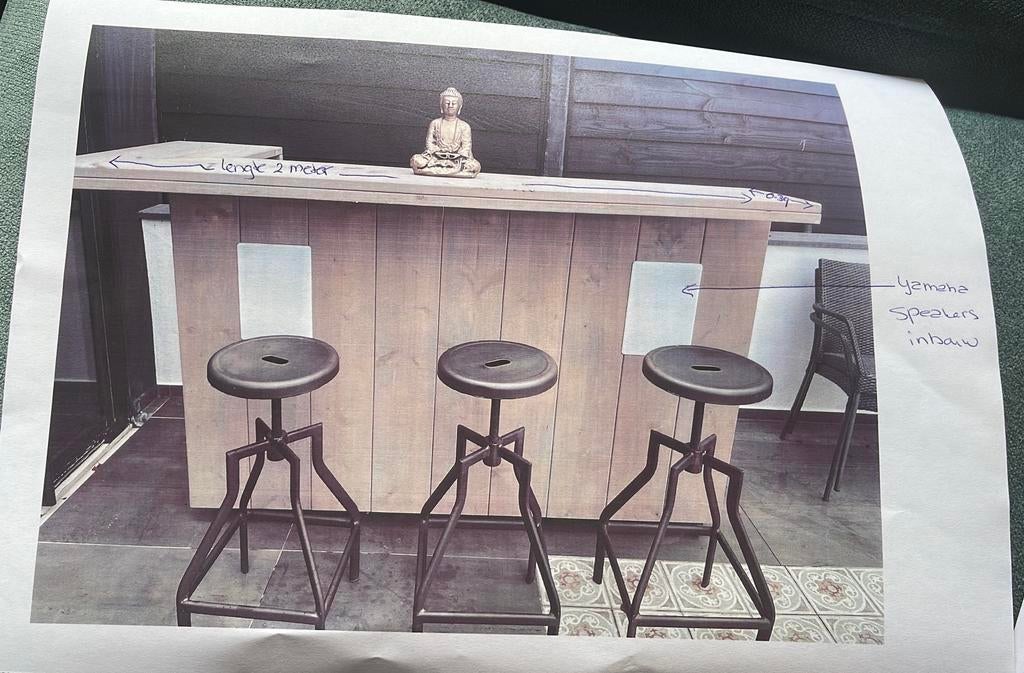 Bar steigerhout behandeld, Huis en Inrichting, Barren, Ophalen, Zo goed als nieuw