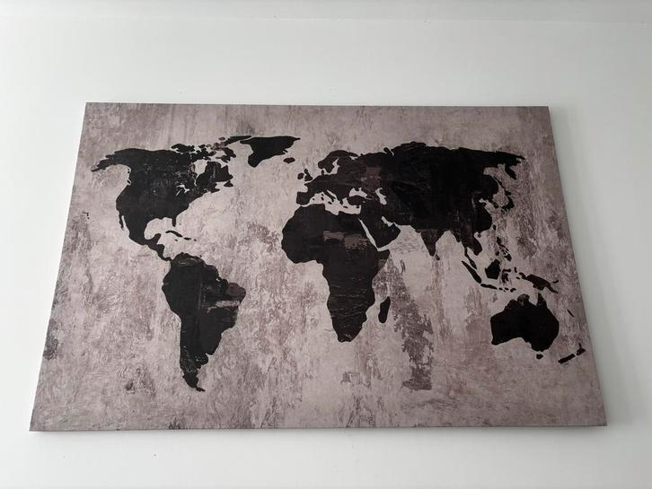 Wereldkaart schilderij IKEA, Huis en Inrichting, Woonaccessoires | Schilderijen, Tekeningen en Foto's, Gebruikt, Schilderij, 50 tot 75 cm
