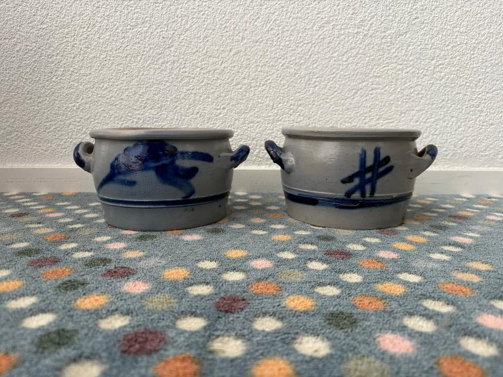 Set van 2 vintage Keulse (Boter) Potten, Antiek en Kunst, Antiek | Keramiek en Aardewerk, Ophalen