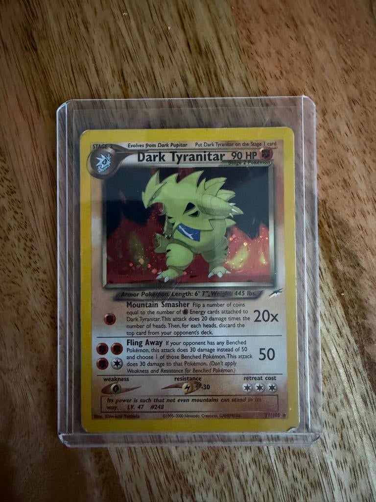 Dark Tyranitar holo Pokémon kaart 11/105, Ophalen of Verzenden, Gebruikt, Losse kaart, Foil