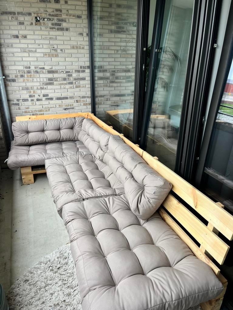 Palletbank loungeset, Ophalen, Zo goed als nieuw