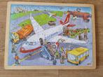 houten puzzel vliegtuig, 2 tot 4 jaar, Zo goed als nieuw, Van hout, Meer dan 50 stukjes
